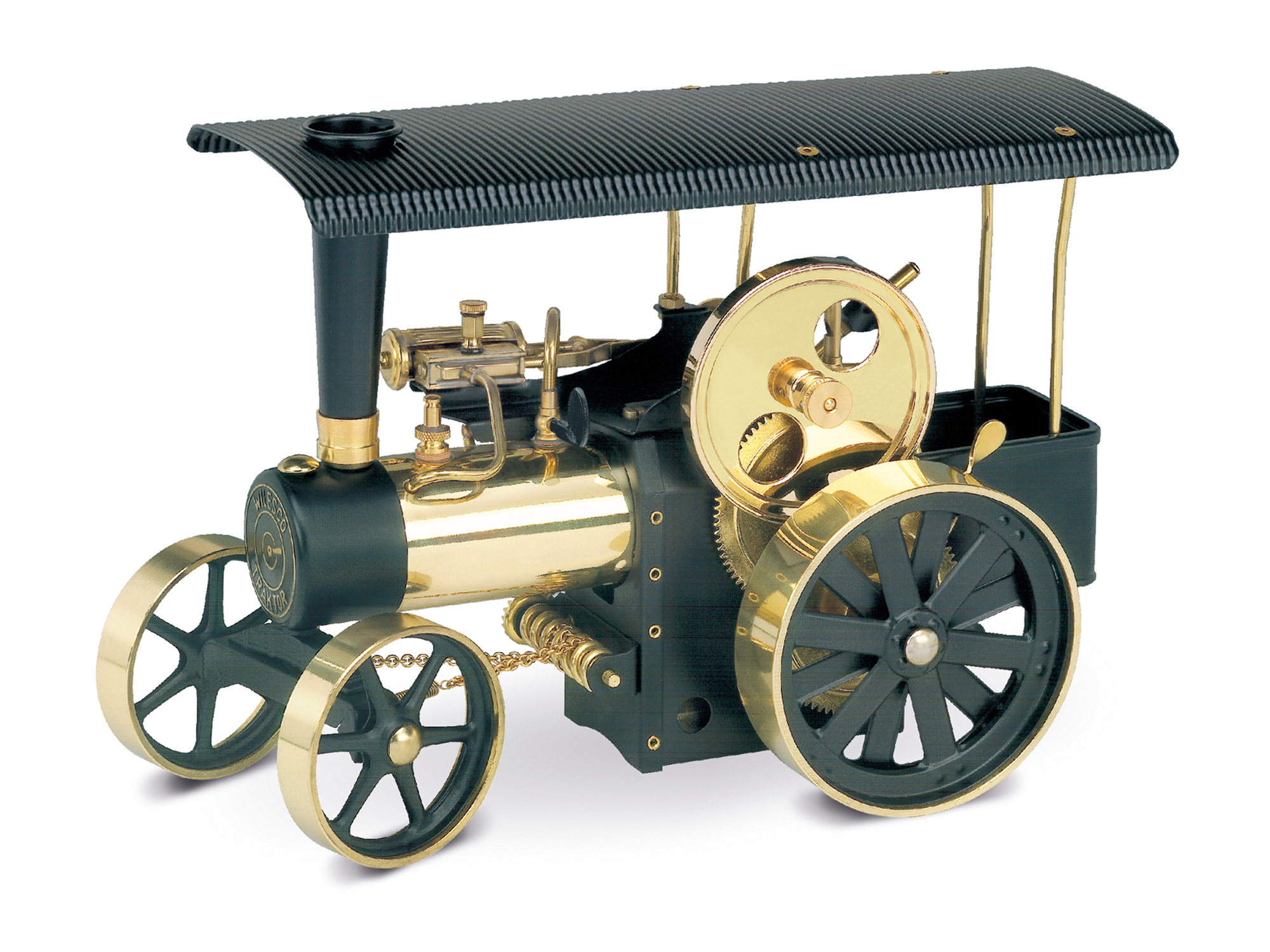 Wilesco Steam-Powered Tractor D406 (black/brass)