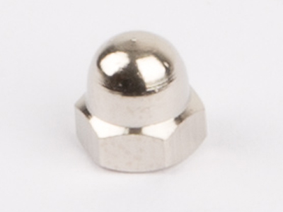 Metal dome nuts, nickel plated, M3