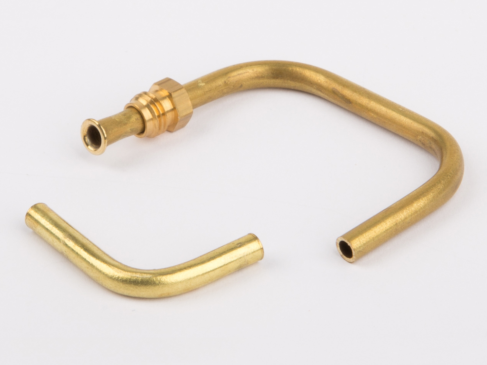 Steam pipe, in 2 parts, without steam supply valve, brass for D456