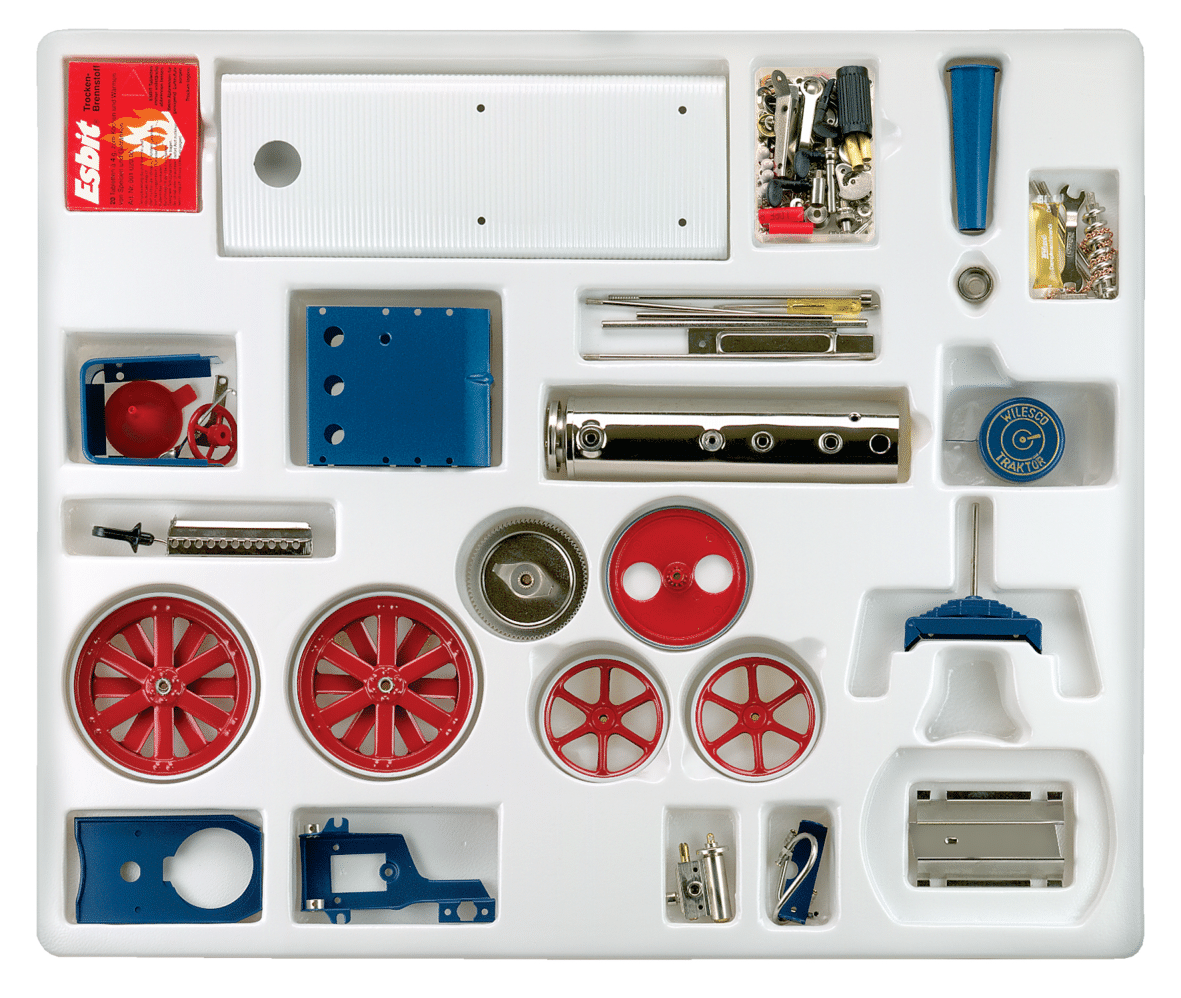 Dampftraktor D415 Bausatz (rot/blau) 